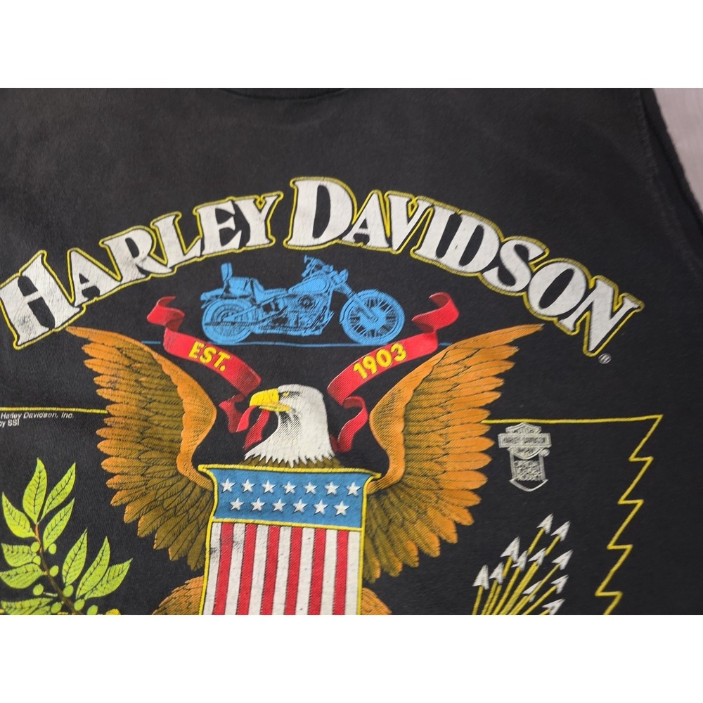 1988 Vintage Harley Davidson SSI T-Shirt Single Stitch Cut Sleeves Official - Picture 5 of 16